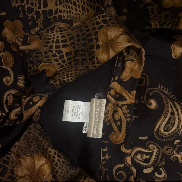 Coldwater Creek Jacket Button Up Long Sleeve Black/Gold Women’s Sz 3X NWOT - Picture 6 of 8